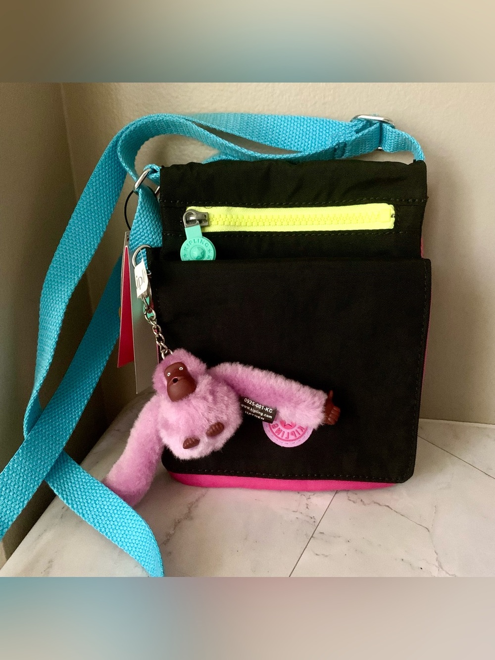 KIPLING  New Eldorado Crossbody Rainbow Black Crossbody Bag